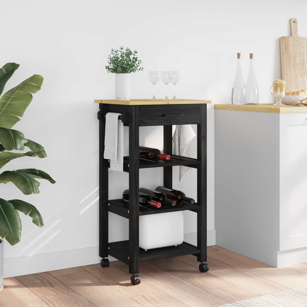 vidaXL Kitchen Trolley MONZA Solid Pine Wood