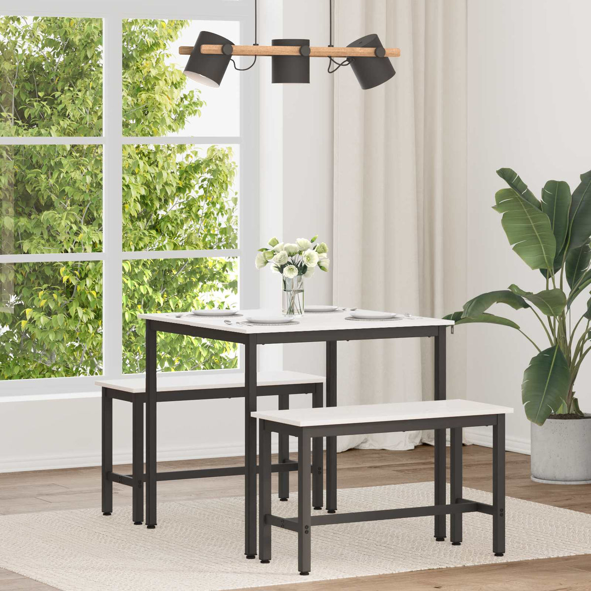 Dining Table Solid Pine Wood White 80 cm 80 cm