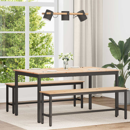 Dining Table Solid Pine Wood Natural 150 cm 90 cm