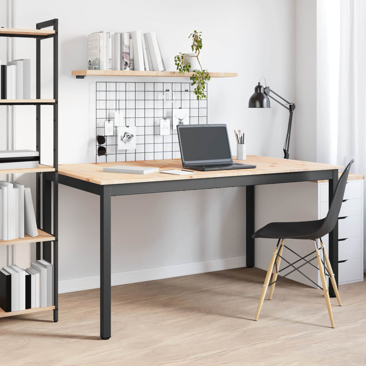 Dining Table Solid Pine Wood Natural 150 cm 90 cm