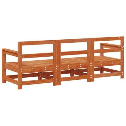 Garden Solid Pine Wood Wax Brown 62 x 62 x 70.5 cm Wax Brown Pinewood 3-seater sofa