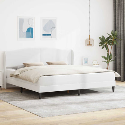 vidaXL Bed Frame with Mattress White 180 x 200 cm Faux Leather 1