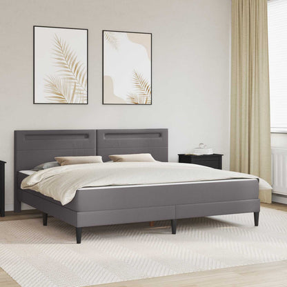 Bed Frame with Mattress 180 x 200 cm Faux Leather Grey