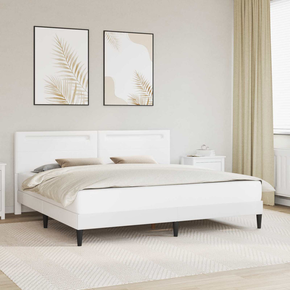 vidaXL Bed Frame with Mattress White 180 x 200 cm Faux Leather