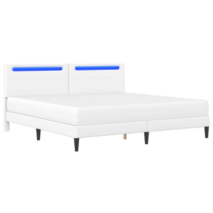 vidaXL Bed Frame with Mattress White 180 x 200 cm Faux Leather 5