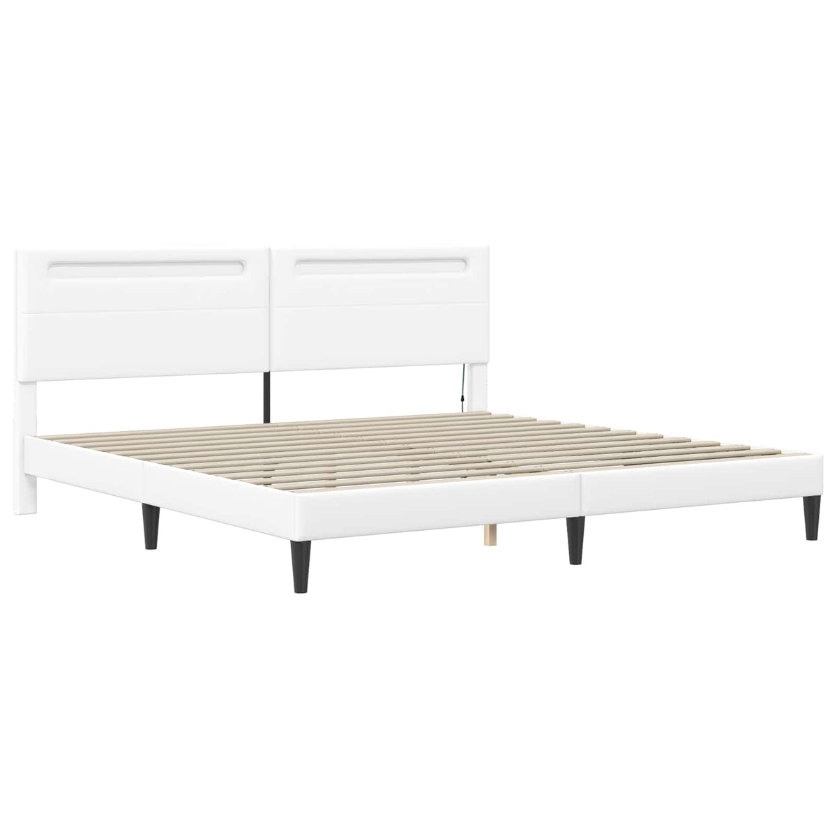 Bed Frame with Mattress 180 x 200 cm Faux Leather White