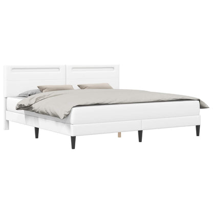 vidaXL Bed Frame with Mattress White 180 x 200 cm Faux Leather 3