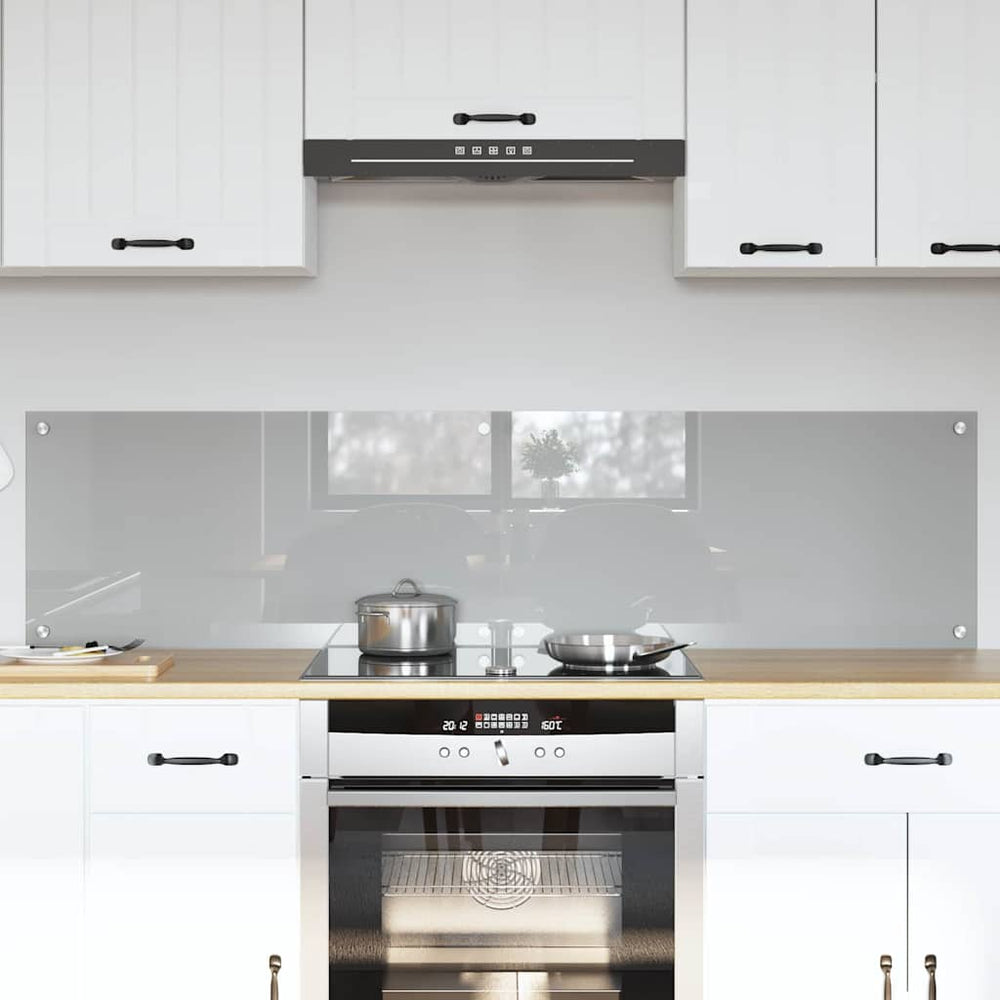 vidaXL Kitchen Backsplash 70 x 40 cm Tempered Glass 2 pcs Light Grey