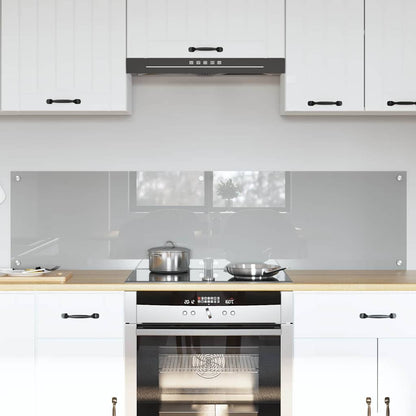 Kitchen Backsplash 70 x 40 cm Tempered Glass 2 pcs Light Grey 80 cm