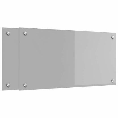 Kitchen Backsplash 70 x 40 cm Tempered Glass 2 pcs Light Grey 80 cm