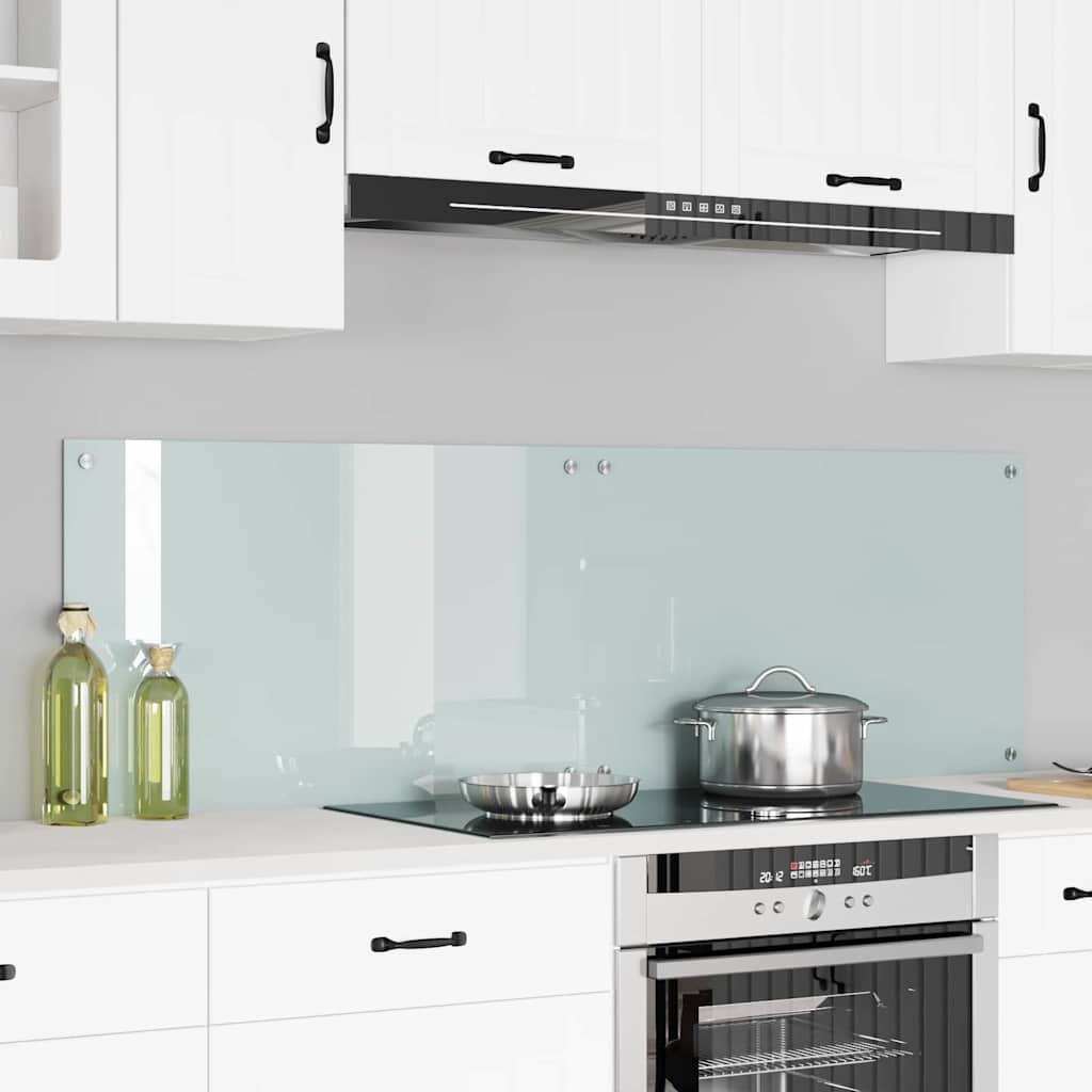 Kitchen Backsplash White 70 x 40 cm Tempered Glass 2 pcs Milk 80 cm 50 cm