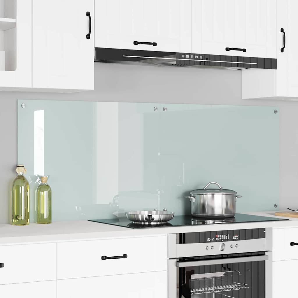 Kitchen Backsplash White 70 x 40 cm Tempered Glass 2 pcs Milk 80 cm 60 cm