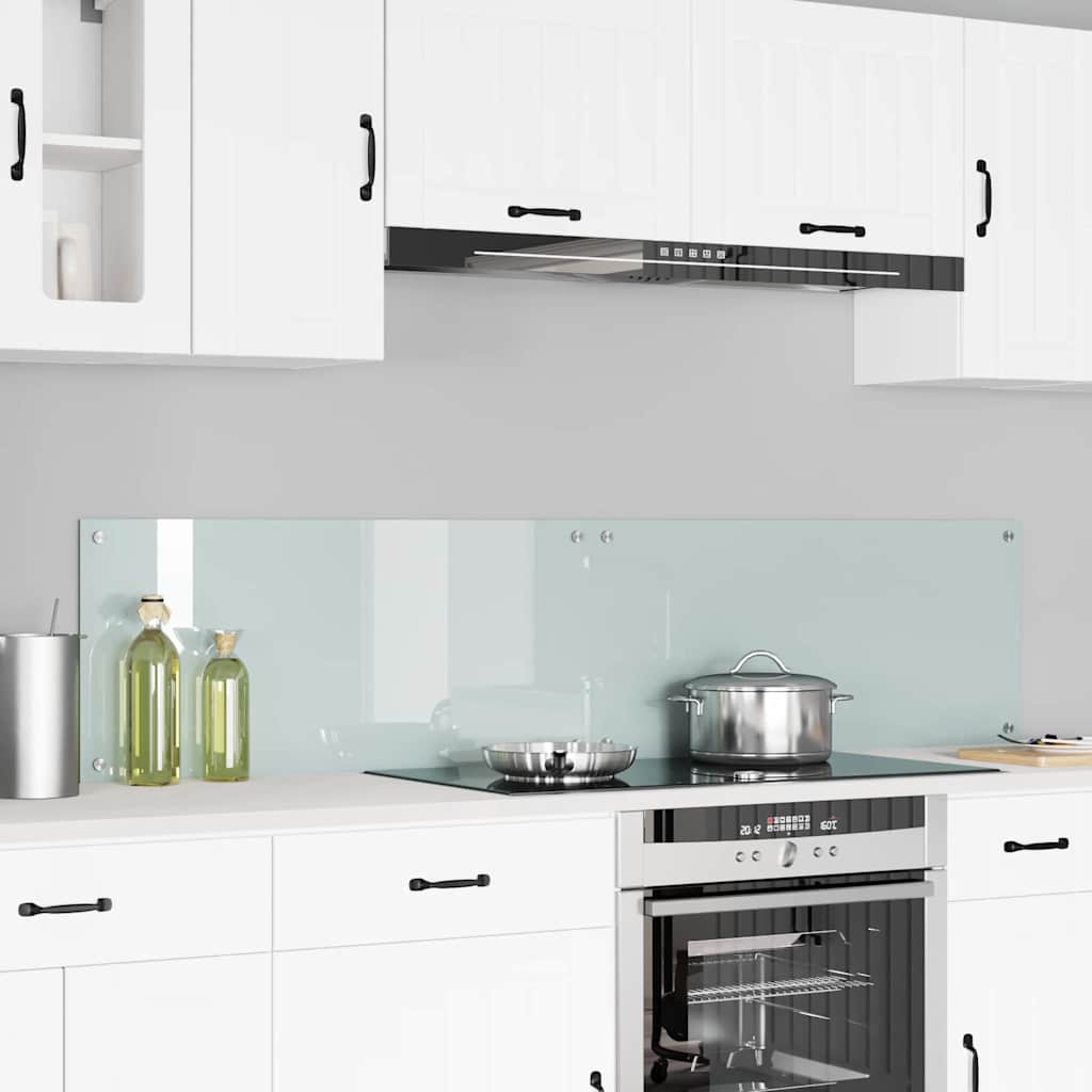 Kitchen Backsplash White 70 x 40 cm Tempered Glass 2 pcs Milk 90 cm 40 cm