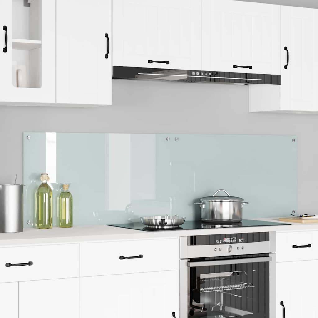 Kitchen Backsplash White 70 x 40 cm Tempered Glass 2 pcs Milk 90 cm 50 cm