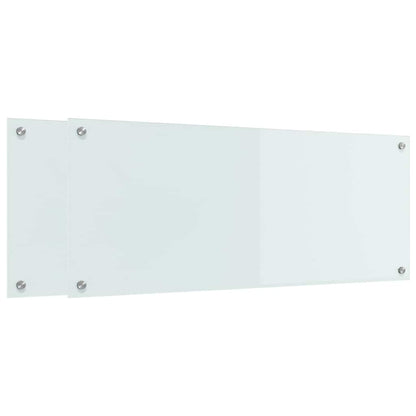 Kitchen Backsplash White 70 x 40 cm Tempered Glass 2 pcs Milk 100 cm 40 cm