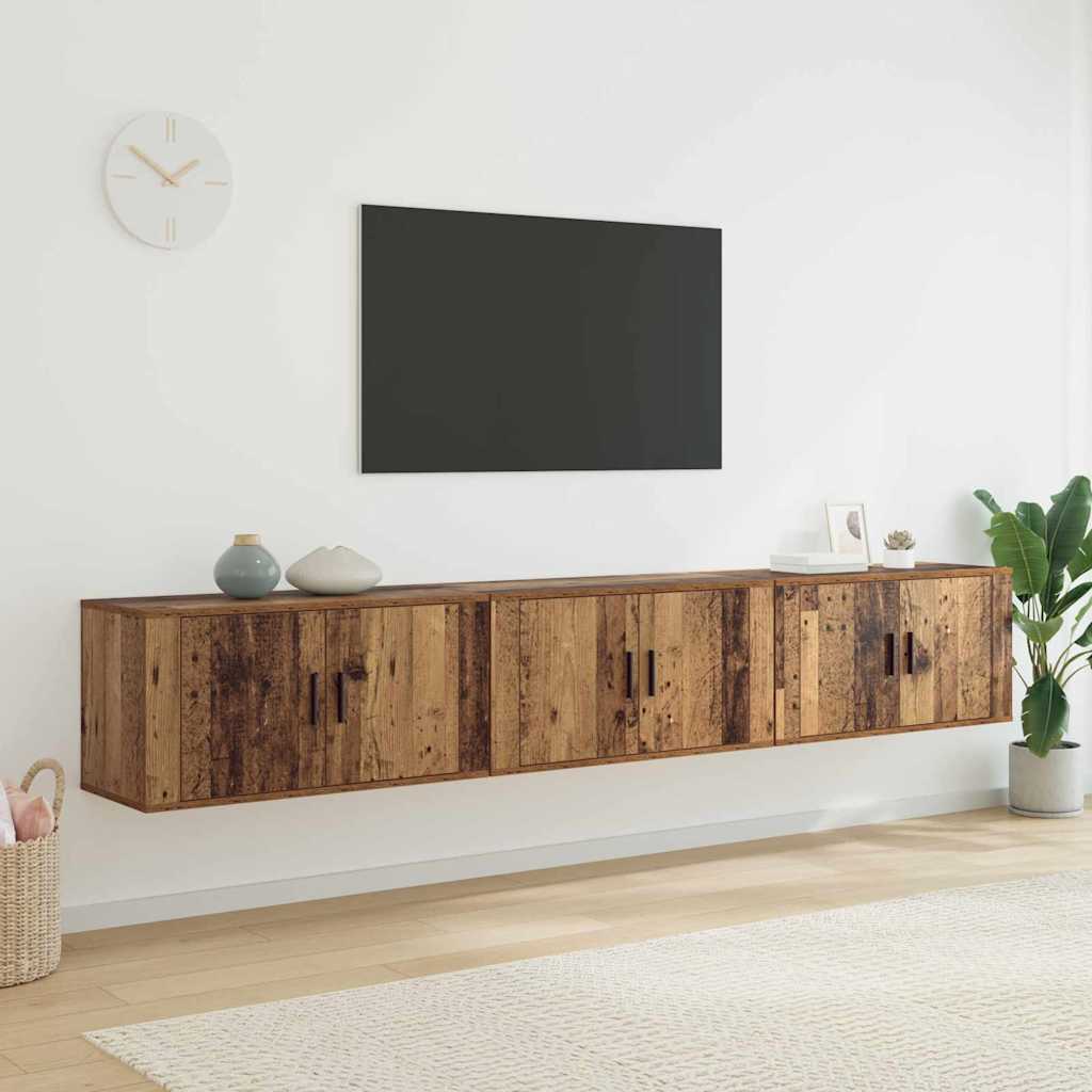 Wall-mounted TV Cabinet Set 80x34.5x40 cm 3 pcs Old wood