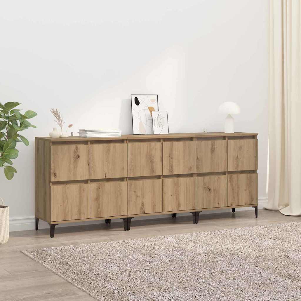 Sideboards 60x35x70 cm Engineered Wood 3 pcs Artisan oak