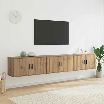 Wall-mounted TV Cabinet Set 80x34.5x40 cm 3 pcs Artisan oak