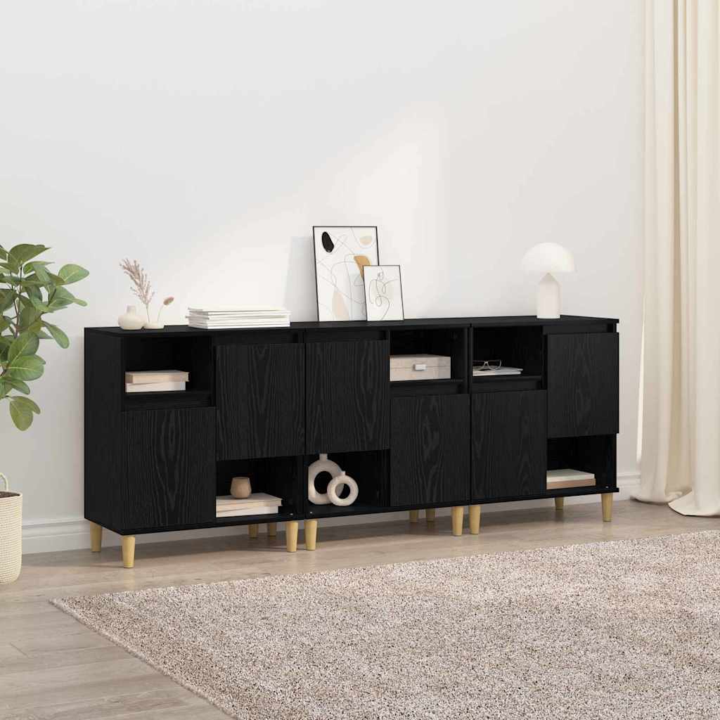 Sideboards 60x35x70 cm Engineered Wood 3 pcs Black oak