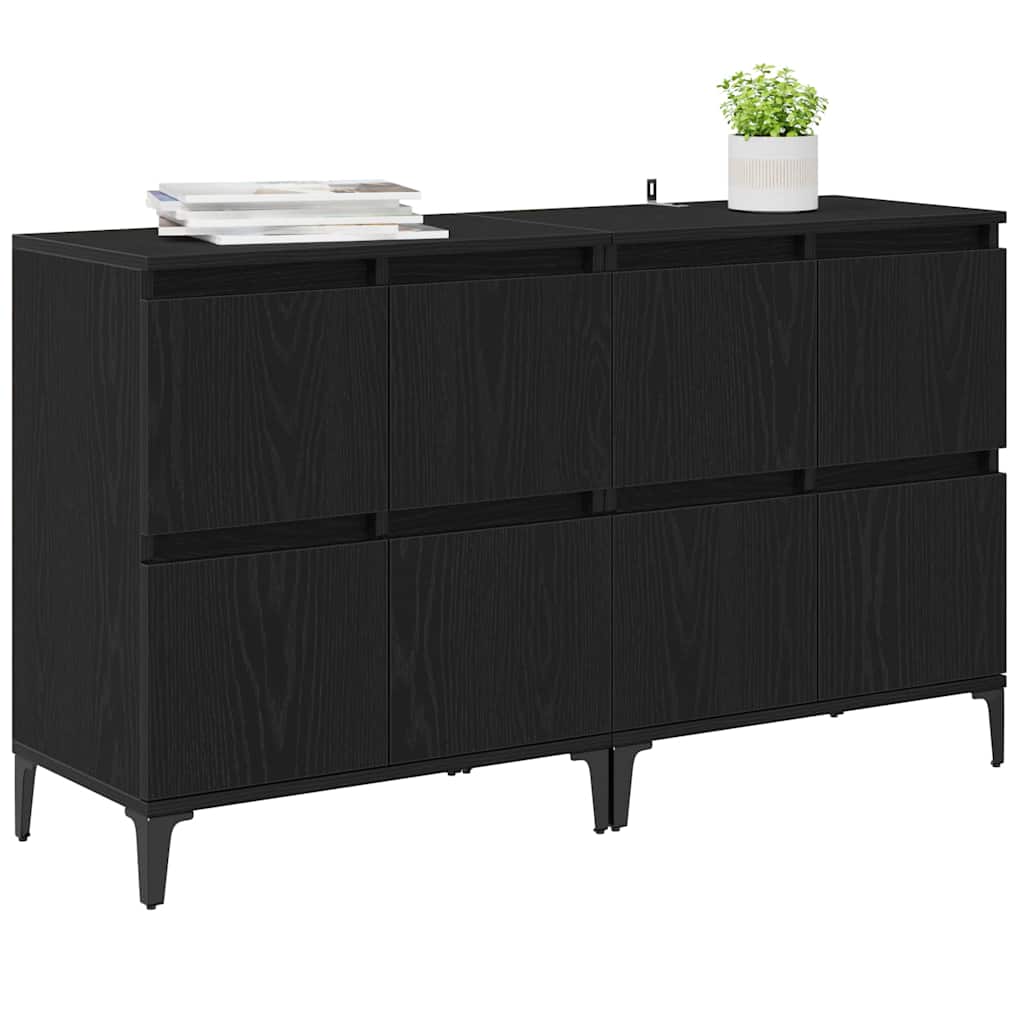 Sideboards 60x35x70 cm Engineered Wood 2 pcs Black oak