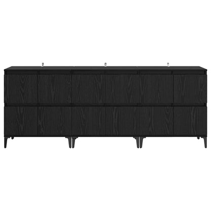 Sideboards 60x35x70 cm Engineered Wood 3 pcs Black oak