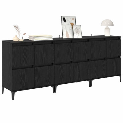 Sideboards 60x35x70 cm Engineered Wood 3 pcs Black oak