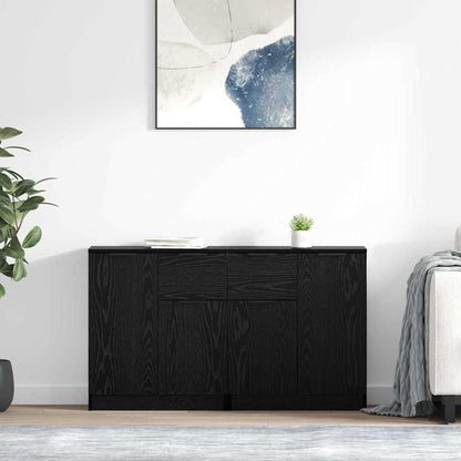 Sideboards 2 pcs 60x30x70 cm Engineered Wood Black oak