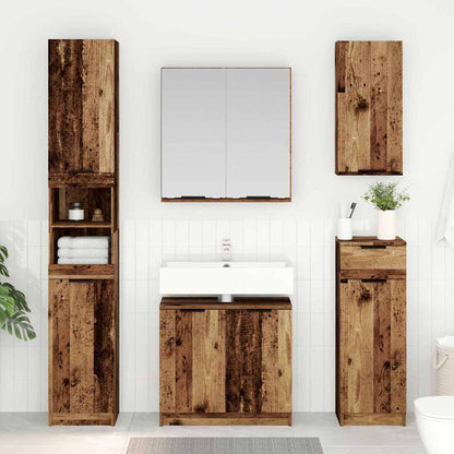 3 Piece Bathroom Cabinet Set Engineered Wood Old wood