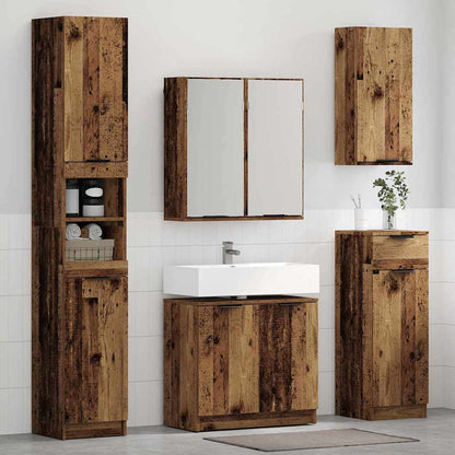 3 Piece Bathroom Cabinet Set Engineered Wood Old wood