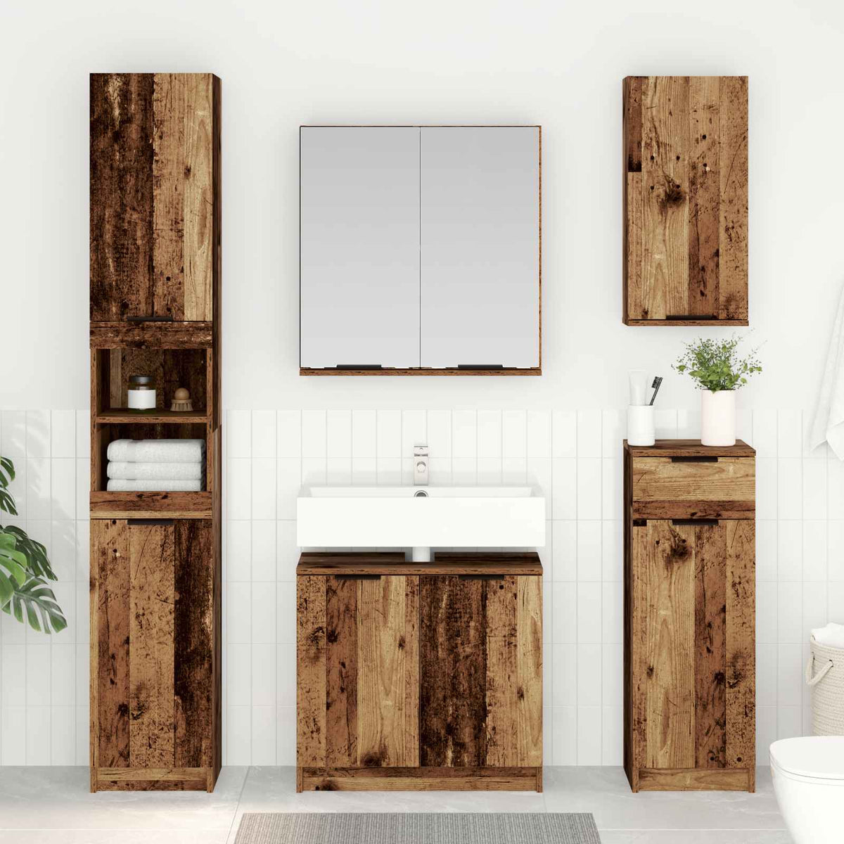 Bathroom Cabinet Engineered Wood Old