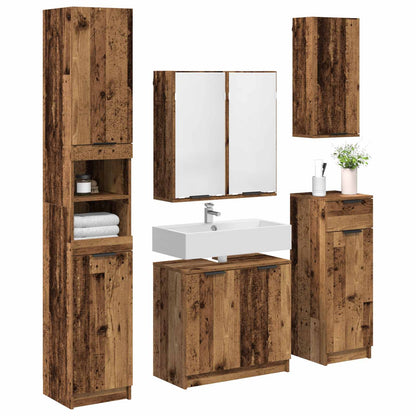 5 Piece Bathroom Cabinet Set Engineered Wood Old wood