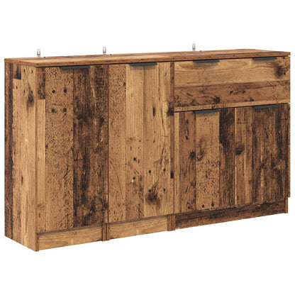 Sideboards 3 pcs Engineered Wood Old wood