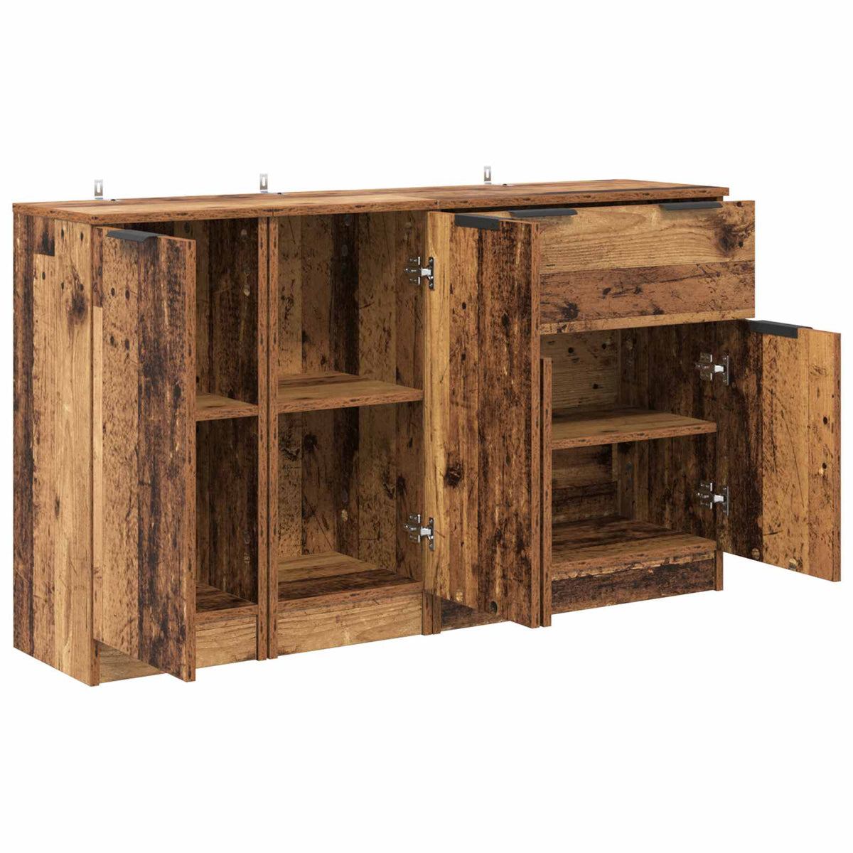 Sideboards 3 pcs Engineered Wood Old wood