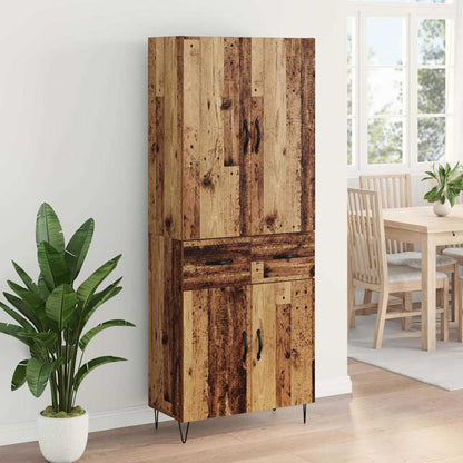 Highboard 69.5x34x180 cm Engineered Wood 2 Doors 2 Drawers Old wood