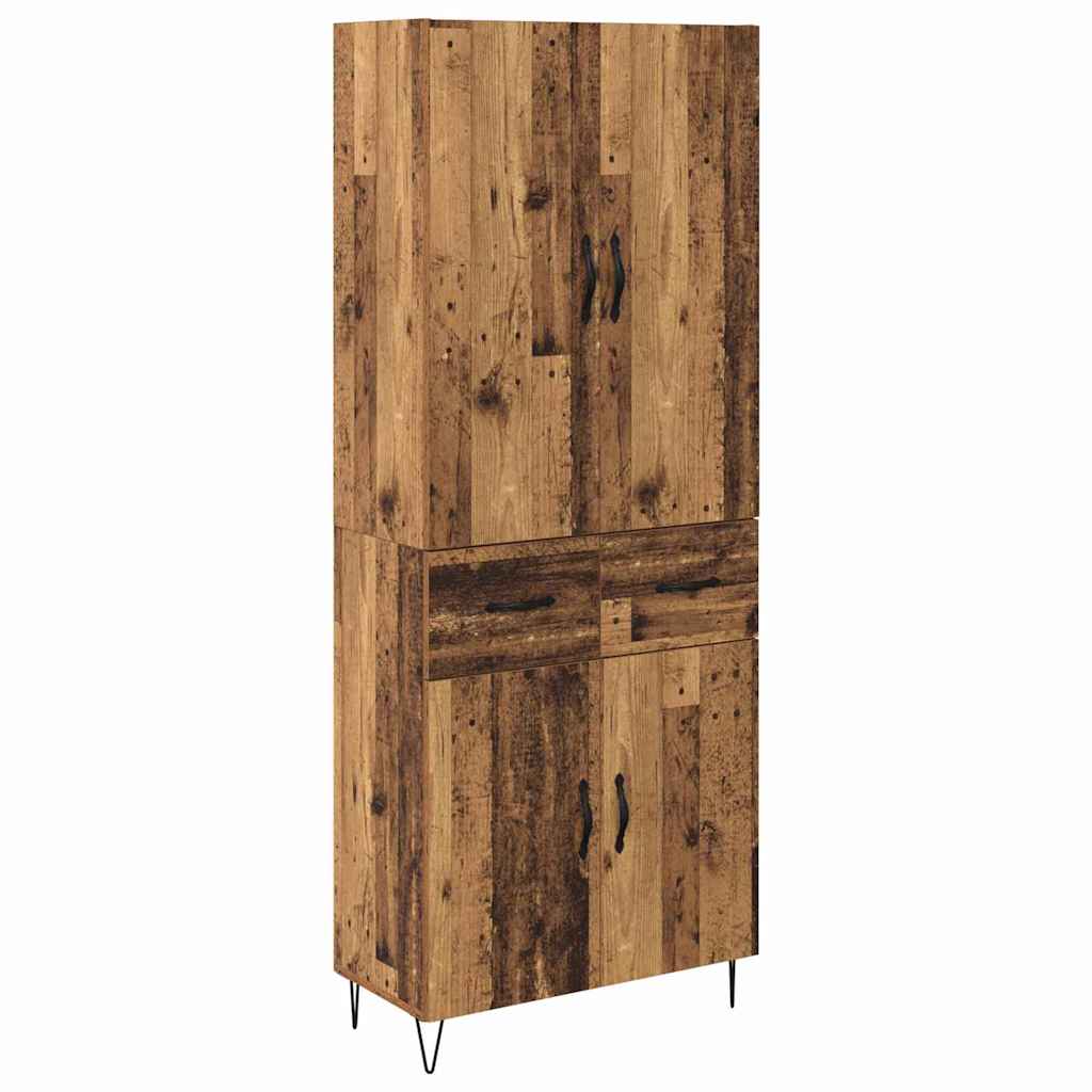 Highboard 69.5x34x180 cm Engineered Wood 2 Doors 2 Drawers Old wood