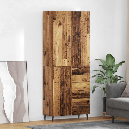 Highboard 69.5x34x180 cm Engineered Wood 1 Door 3 Drawers Old wood
