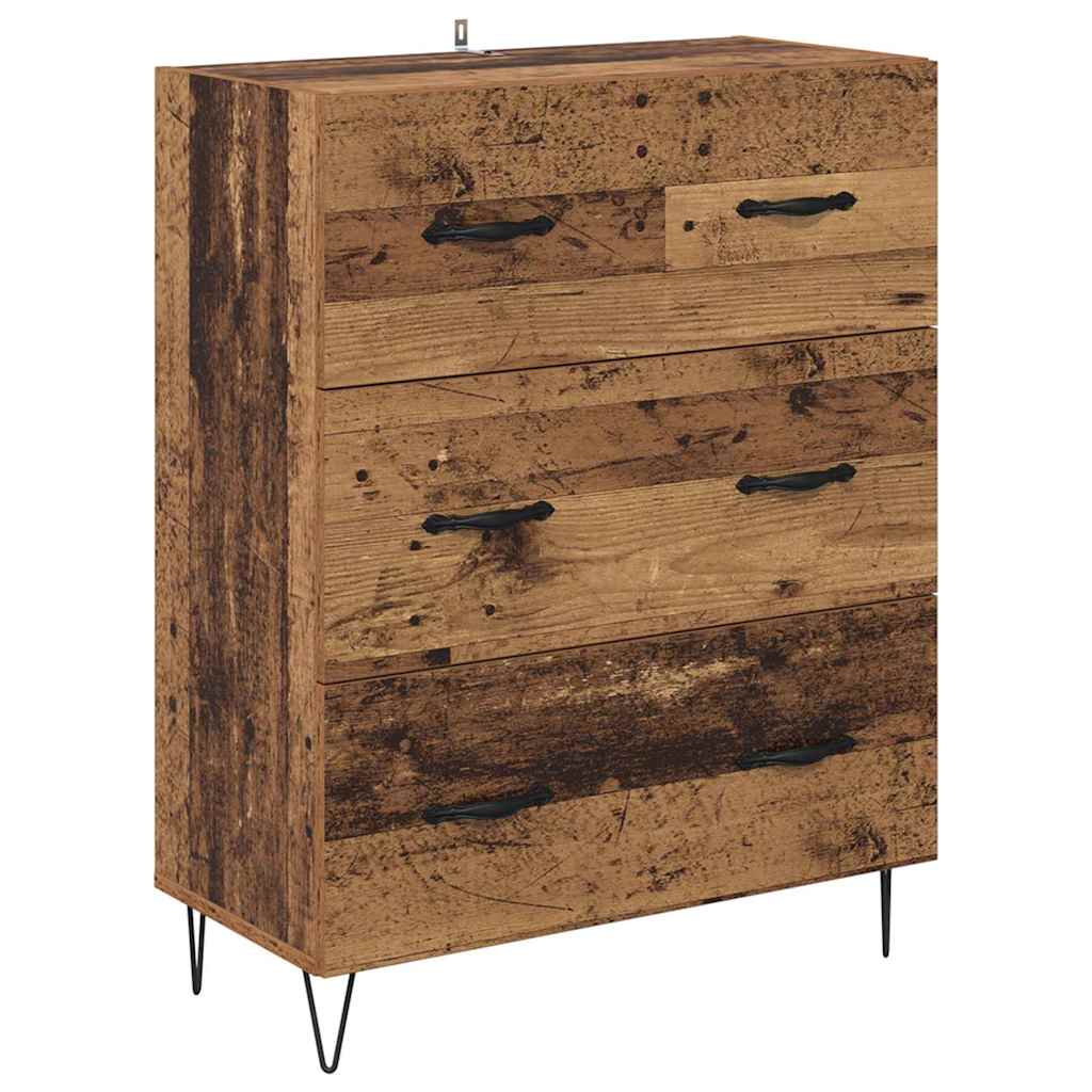 Highboard 69.5x34x180 cm Engineered Wood 3 Drawers Old wood