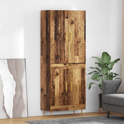 Highboard 69.5x34x180 cm Engineered Wood 2 Wood Doors Old wood