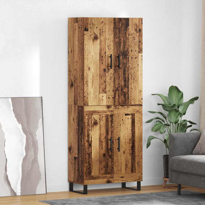 Highboard 69.5x34x180 cm Engineered Wood 2 Wood Doors Old wood