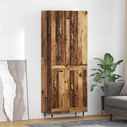 Highboard 69.5x34x180 cm Engineered Wood 2 Wood Doors Old wood