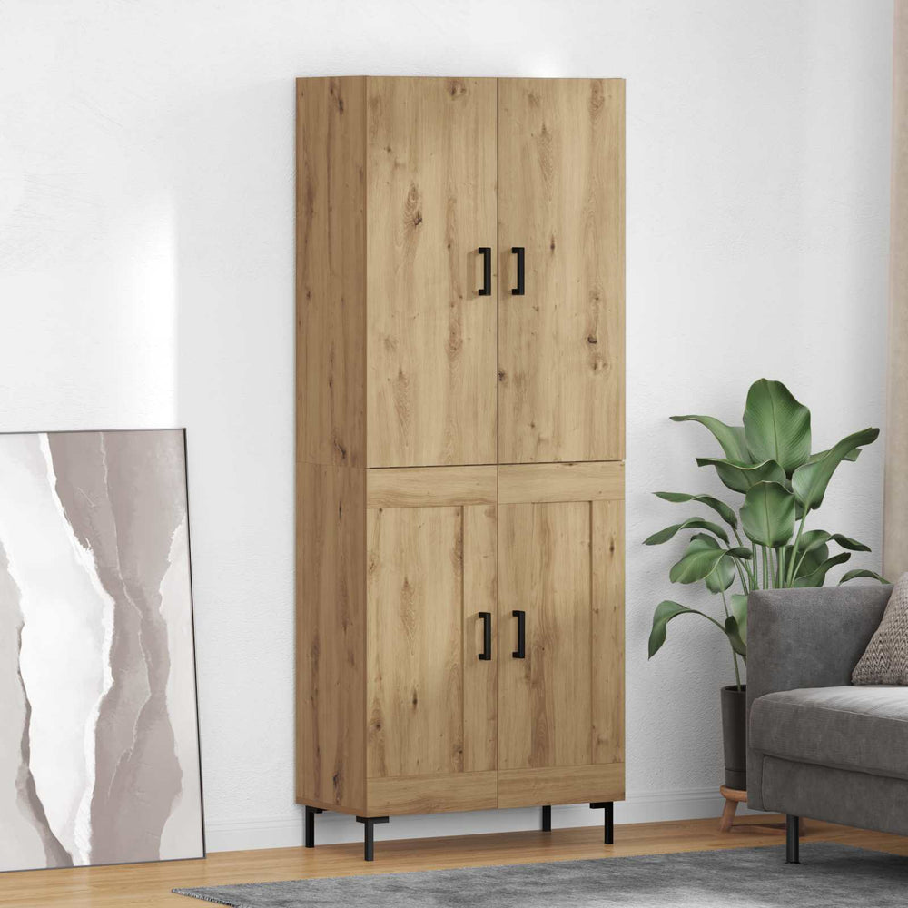 vidaXL Highboard 69.5x34x180 cm Engineered Wood 2 Wood Doors