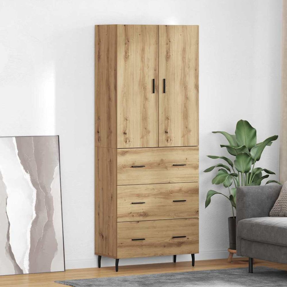 vidaXL Highboard 69.5x34x180 cm Engineered Wood 3 Drawers