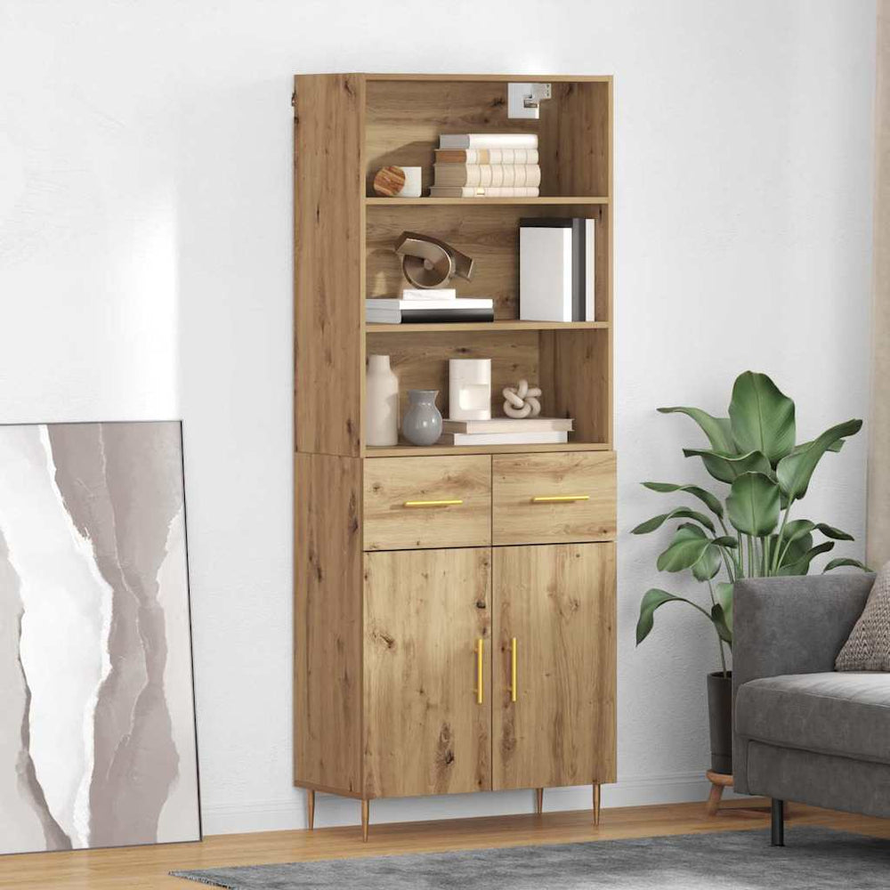 vidaXL Highboard 69.5x34x180 cm Engineered Wood 2 Doors 2 Drawers
