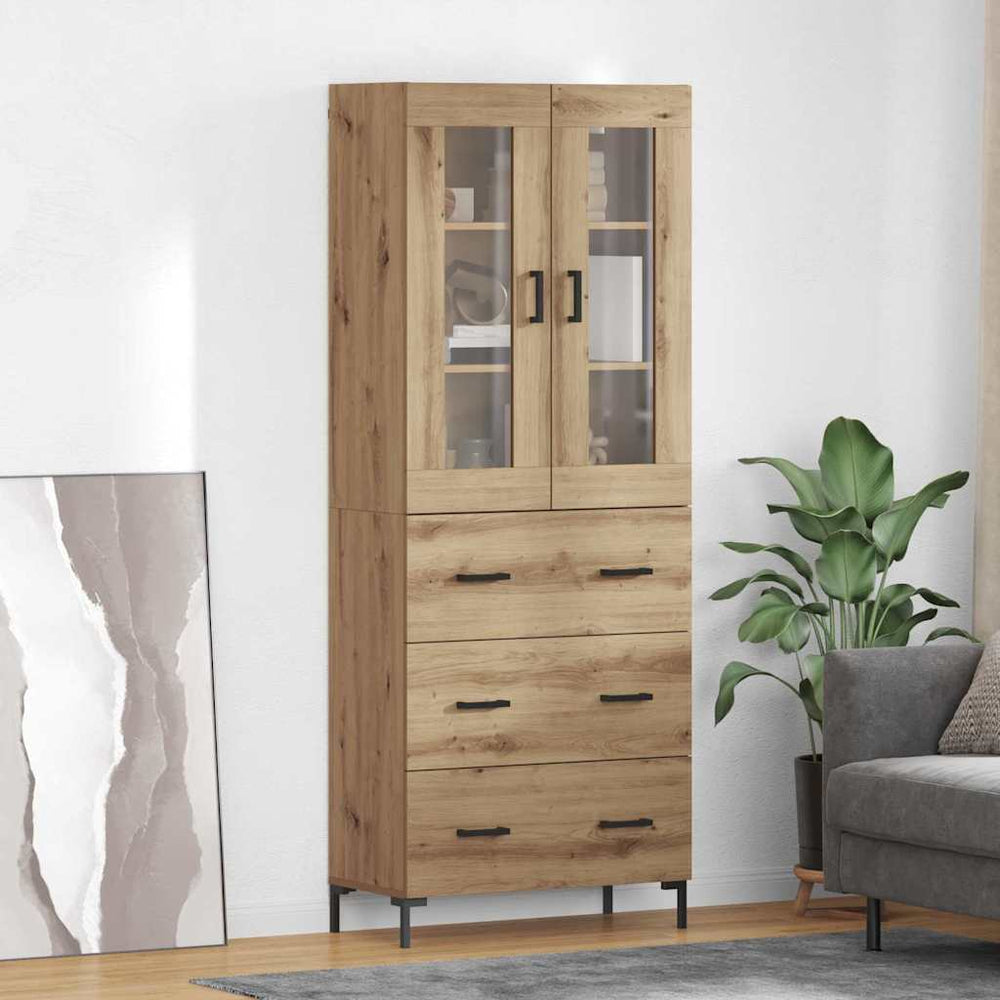vidaXL Highboard 69.5x34x180 cm Engineered Wood 3 Drawers