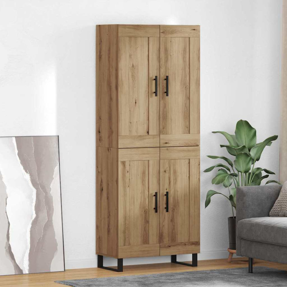 vidaXL Highboard 69.5x34x180 cm Engineered Wood 2 Wood Doors