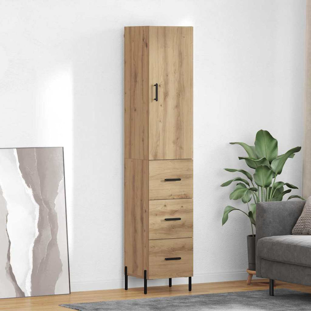 vidaXL Highboard 34.5x34x180 cm Engineered Wood 3 Drawers