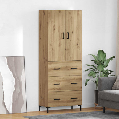 Highboard 69.5x34x180 cm Engineered Wood 3 Drawers Artisan oak