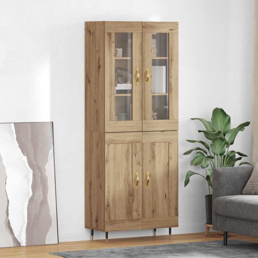 vidaXL Highboard 69.5x34x180 cm Engineered Wood 2 Wood Doors