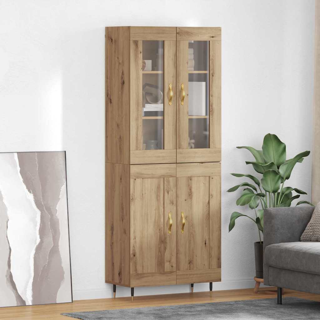 Highboard 69.5x34x180 cm Engineered Wood 2 Wood Doors Artisan oak