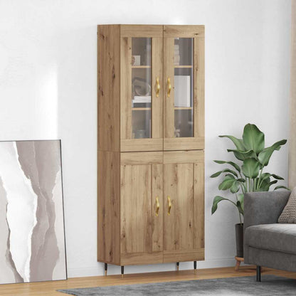 Highboard 69.5x34x180 cm Engineered Wood 2 Wood Doors Artisan oak